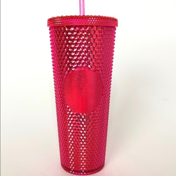 Starbucks Other - NWT Starbucks Neon Pink Studded Tumbler
